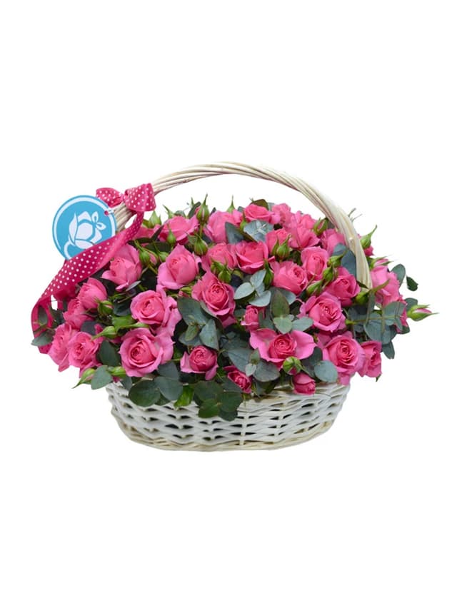 Ծաղիկ զամբյուղում ‹VALERIA› փիոնի վարդերով