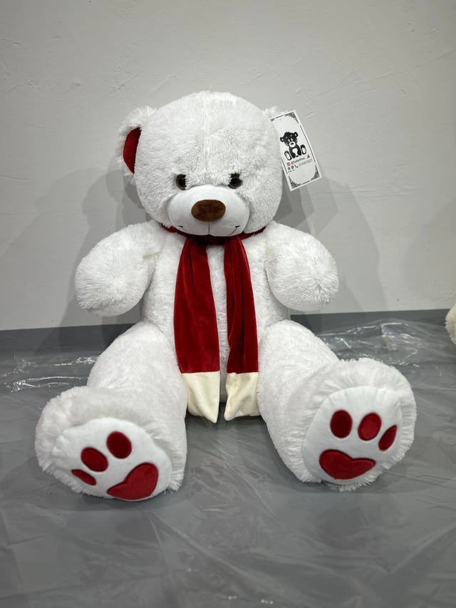 Փափուկ արջուկ «Kelvin»  սպիտակ, 90 սմ․