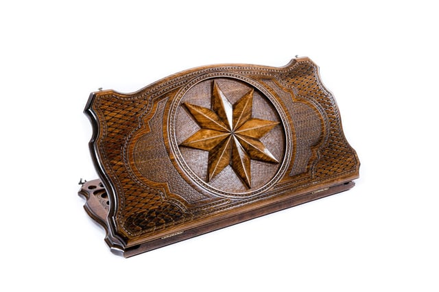 Backgammon "Octagonal," double-sided with an original designer border