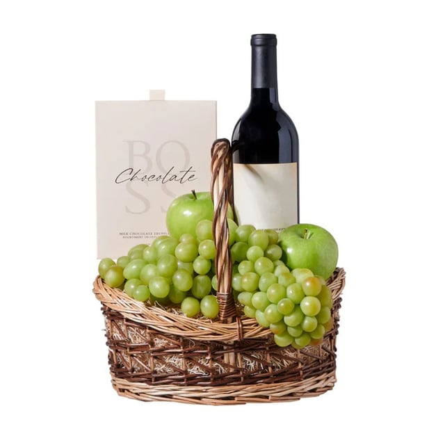 Տոնական Գինի + Խնձորների Զամբյուղ