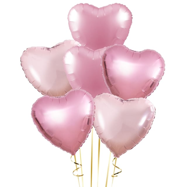 Розовые гелиевые шарики, 6 штук