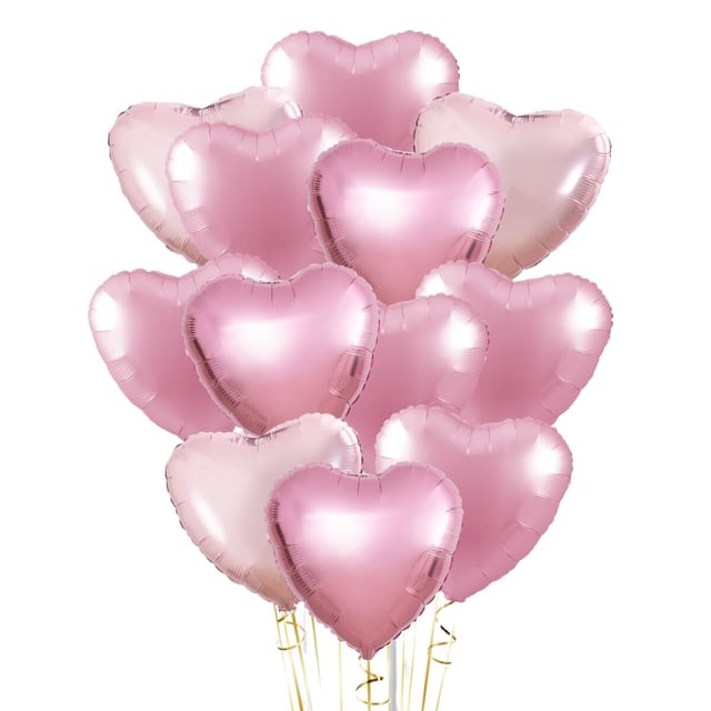 Розовые гелиевые шарики 12 штук