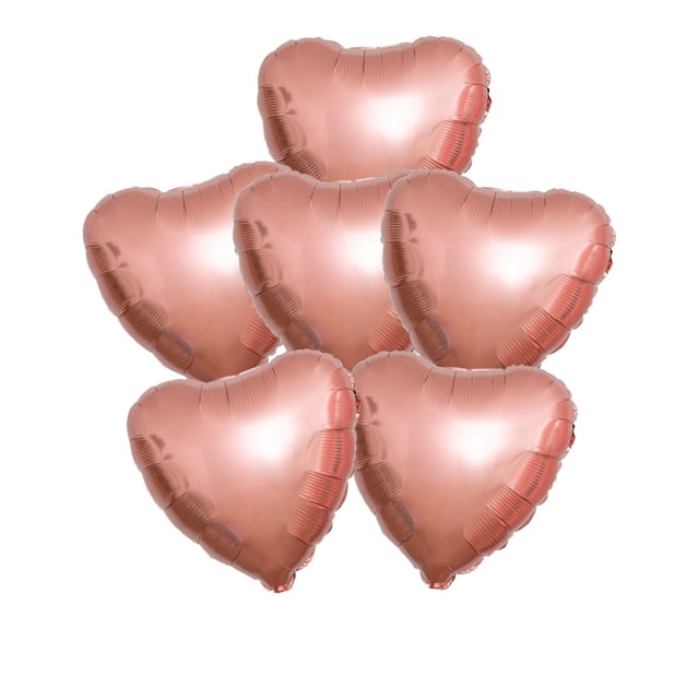 Гелиевые шары из розового золота, 6 штук