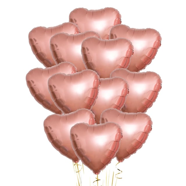 Гелиевые шары из розового золота, 12 шт.