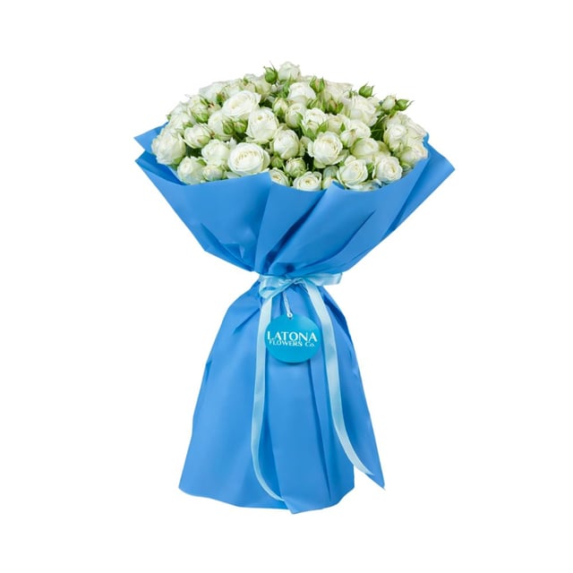 Ծաղկեփունջ Նատաշա սպիտակ պիոնանման վարդերով