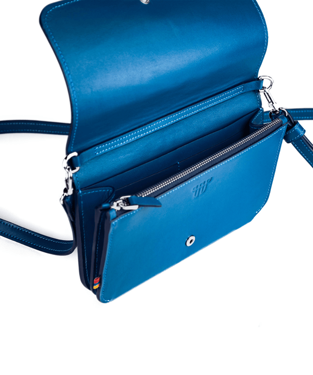 Կաշվե պայուսակ «Lambron» Reef (blue) classic clutch bag