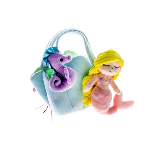 Soft mermaid and seahorse in a bag - For children