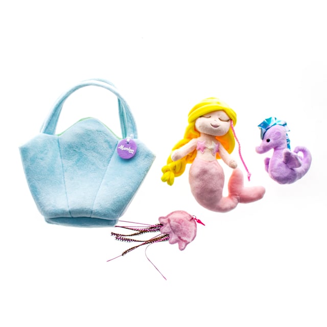 Soft mermaid and seahorse in a bag - For children