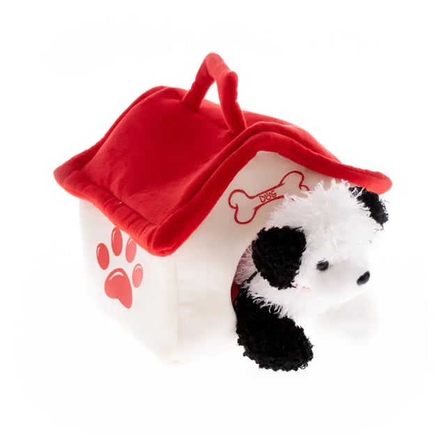 Փափուկ խաղալիք շուն տնակով