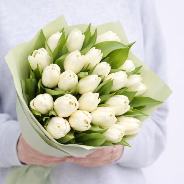 Bouquet with white tulips