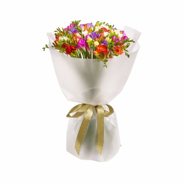 Bouquet with colorful Freesias