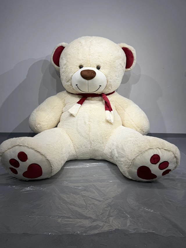 Soft teddy bear "Kelvin" in milk color, 190 cm.