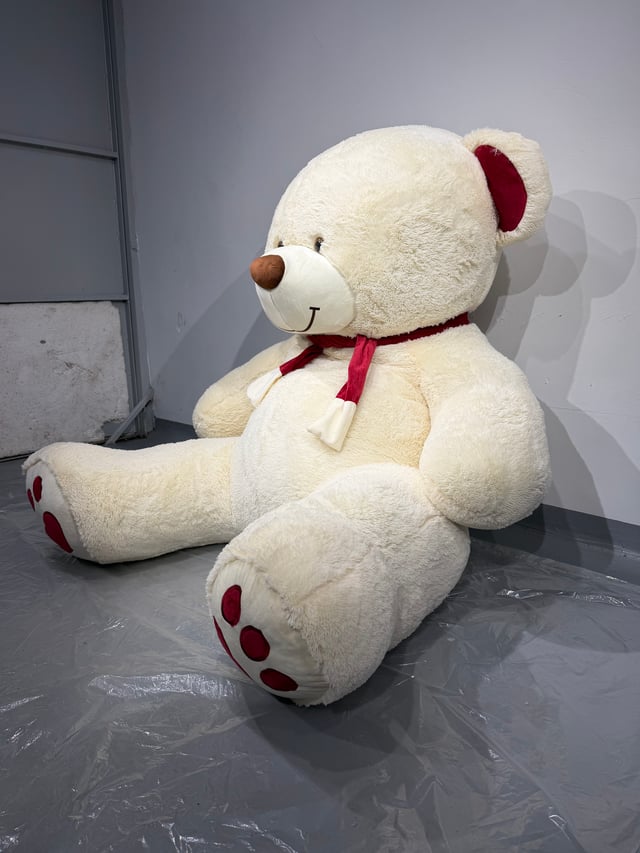 Soft teddy bear "Kelvin" in milk color, 190 cm.