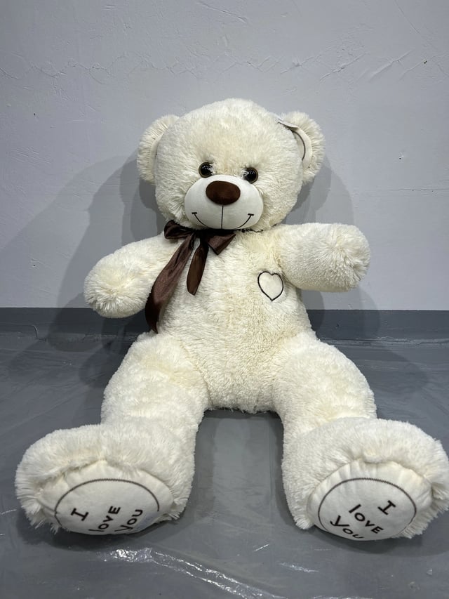 Soft teddy bear "Miki" in milky color, 90 cm.