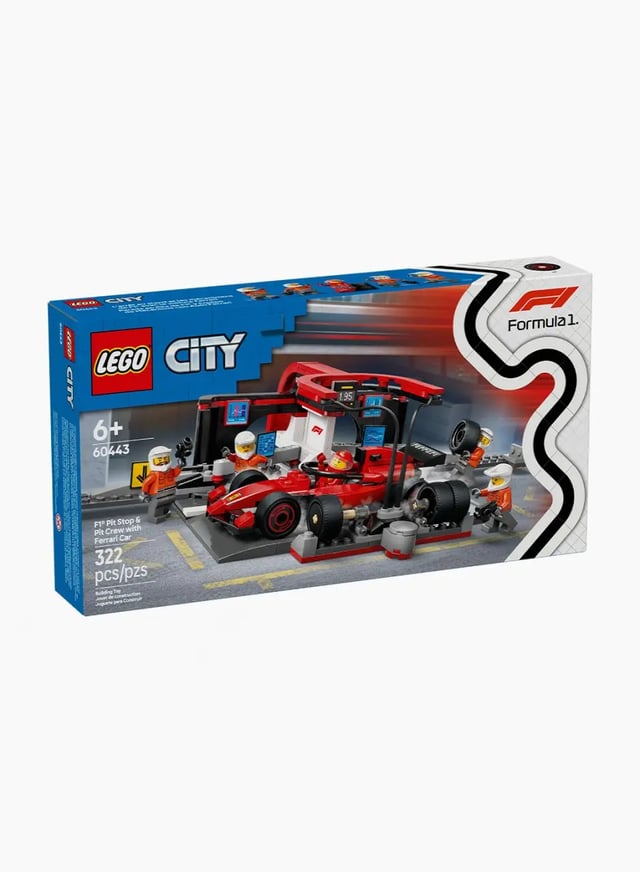 City Construction Set "F1® Pit Stop and Pit Crew with Ferrari Car"