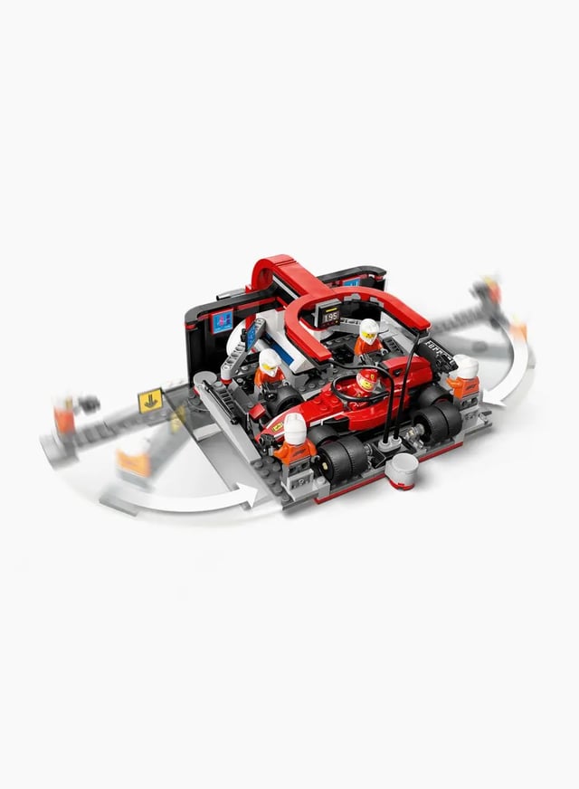 City Construction Set "F1® Pit Stop and Pit Crew with Ferrari Car"