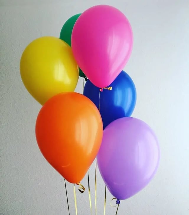 Balloon with helium gas, 7 pieces