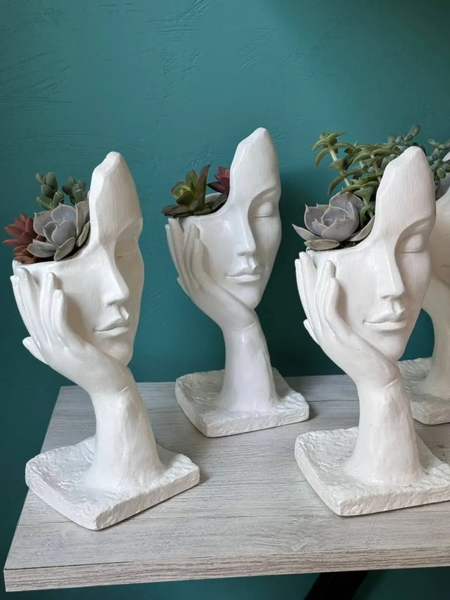 Woman face figurine - Plants Gallery