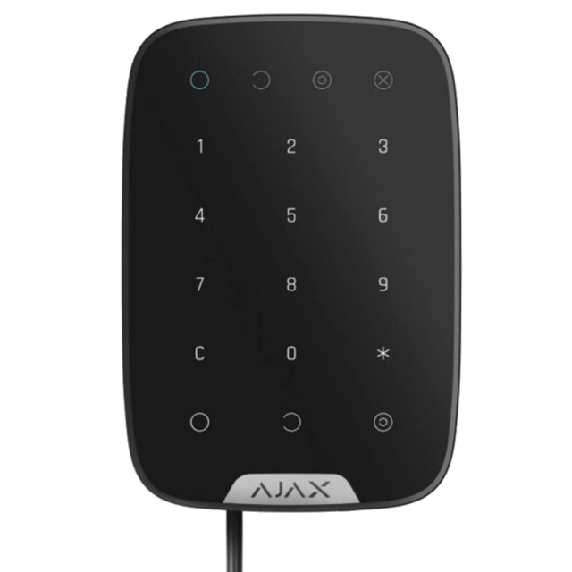 Wired touch keypad for arming and disarming, black Ajax Keypad Fibra