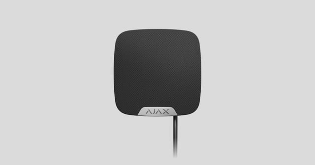 Wired, indoor sound siren in black Ajax HomeSiren Fibra