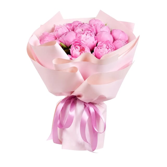 Bouquet with delicate pink peonies - Latona Flowers
