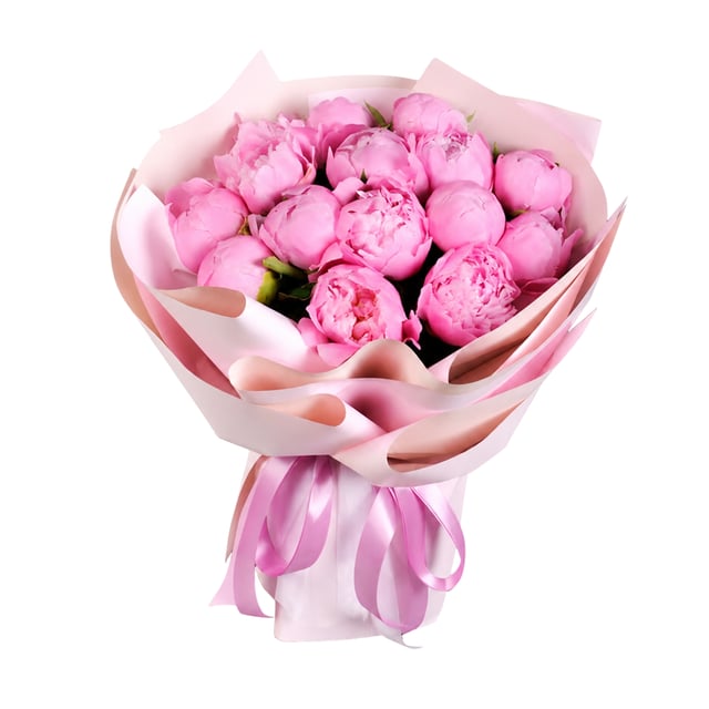 Bouquet with delicate pink peonies - Latona Flowers