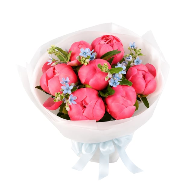 Premium bouquet with coral peonies - Latona Flowers