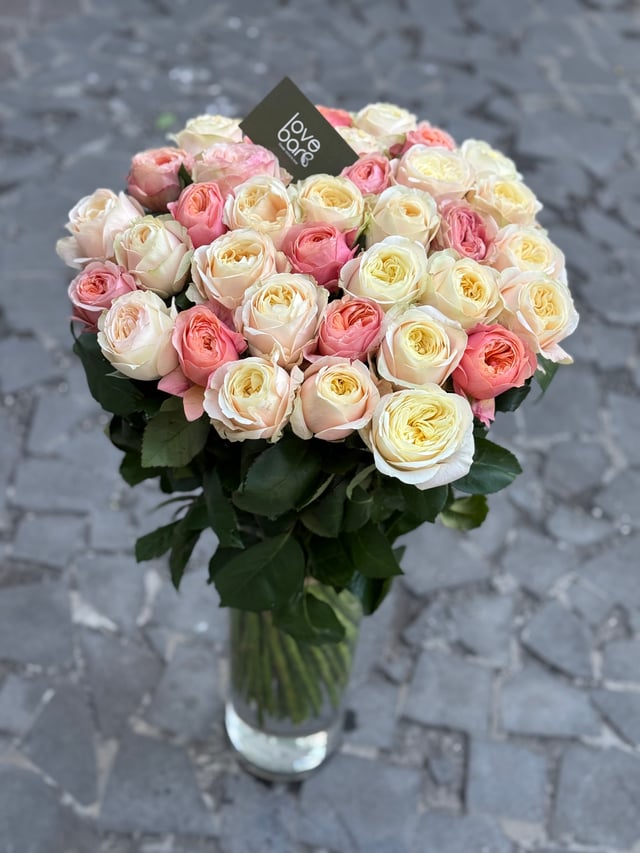 Bouquet with peony roses - Love bar
