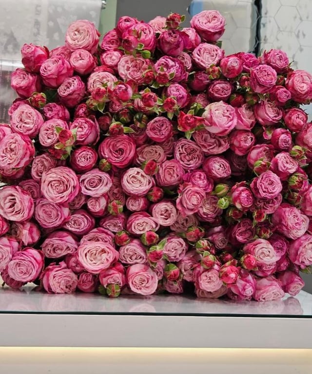 Վարդագույն փնջային վարդերով ծաղկեփունջ - Aura Flowers