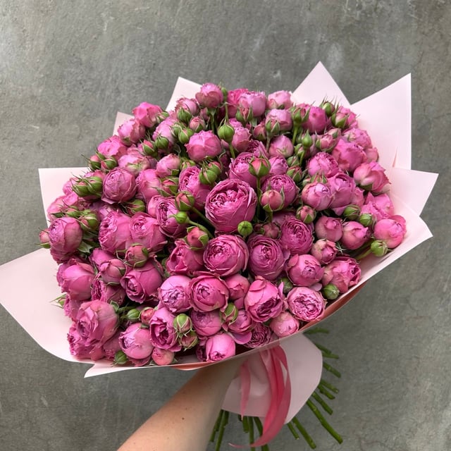 Bouquet of 35 bush peony-shaped roses