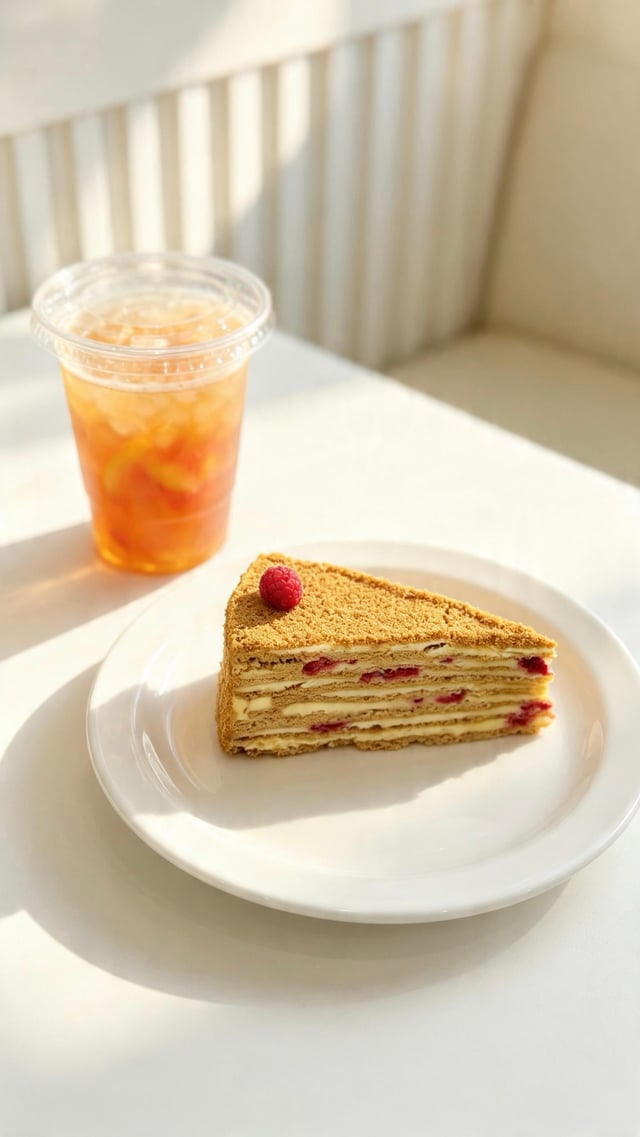 Honey biscuit with raspberry - Belissimo cake