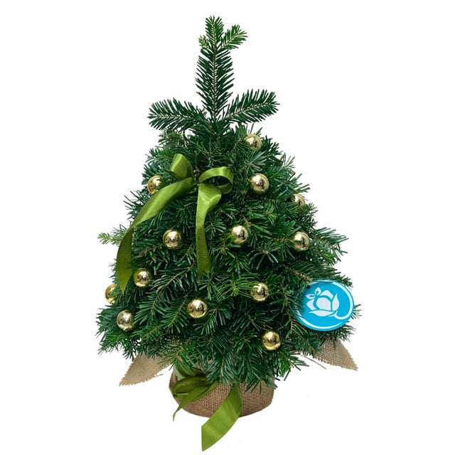 Gold-colored small Christmas tree