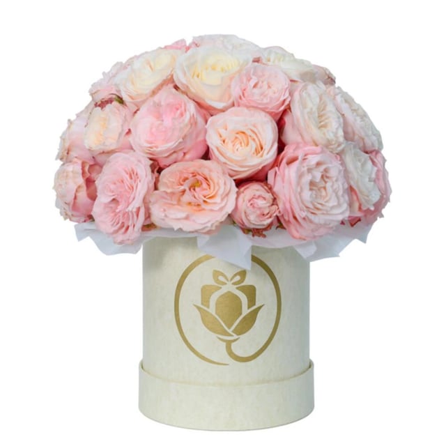 Flowers in a Box "Hanna" with soft-pink Peony Roses